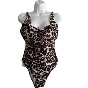 Vivi Fashion Leopard Animal Print One Piece Padded Swimsuit Size 2XL NWT